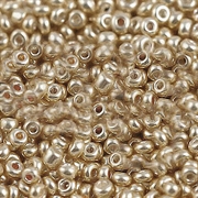 Glasperler - seed perler 8/0. 3 mm. Lys forgyldt. 400 stk. 